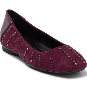 Donald J Pliner Plum Darren Studded Suede Flat NEW  Big Girl 5.5
